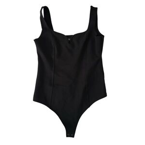 Abercrombie & Fitch Soft A&F Black Sweatheart Bodysuit Medium Thong Snaps Womens